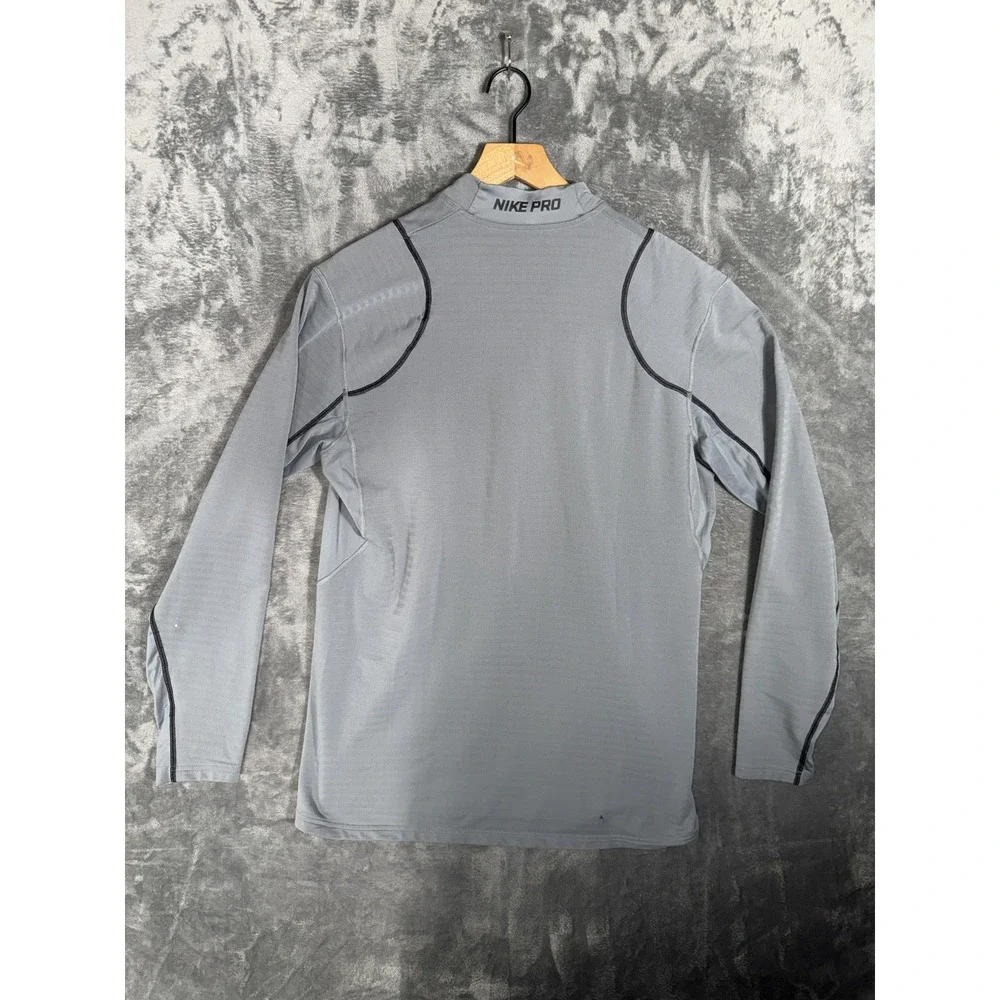 Nike Mens Pro Dri Fit Quarter Zip Long Sleeve Shirt XL Gray Athletic